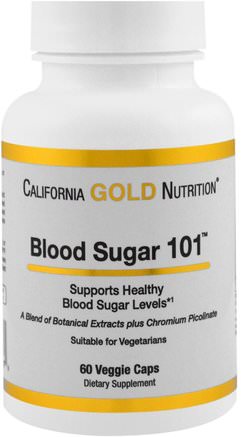 CGN, Targeted Support, Blood Sugar 101, 60 Veggie Capsules by California Gold Nutrition-Cgn Villkor 101, Hälsa, Hypoglykemi (Hälsosam Sockerbalans) Stöd