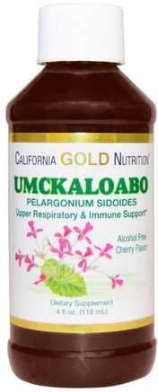 CGN, Umckaloabo, Alcohol Free, Cherry Flavor, 4 fl oz (118 ml) by California Gold Nutrition-Cgn Immunförsvar, Hälsa, Immunsystem