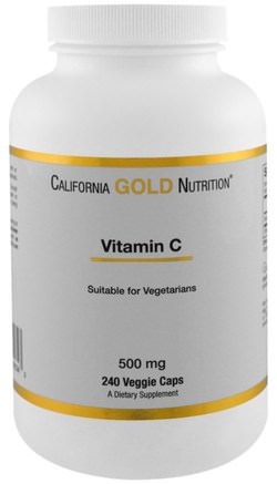 CGN, Vitamin C, 500 mg, 240 Veggie Caps by California Gold Nutrition-Vitaminer, Vitamin C