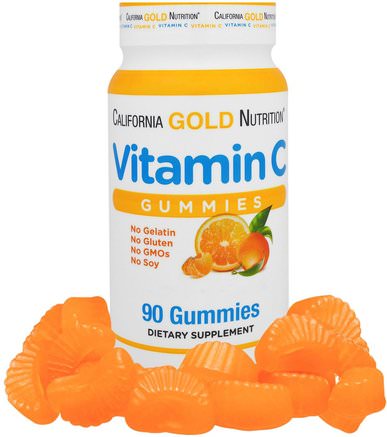 CGN, Vitamin C Gummies, No GMOs, Gluten Free, 90 Gummies by California Gold Nutrition-Kosttillskott, Gummier, Vitamin C, Vitamin C Gummier