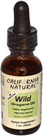 Wild Oregano Oil, 1 oz (30 ml) by California Natural-Kosttillskott, Oregano Olja, Oregano Oljevätska