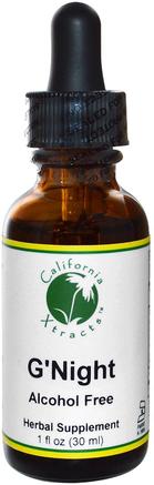 GNight, Sleep Formula, Alcohol Free, 1 fl oz (30 ml) by California Xtracts-Kosttillskott, Sömn, St. Johns Wort
