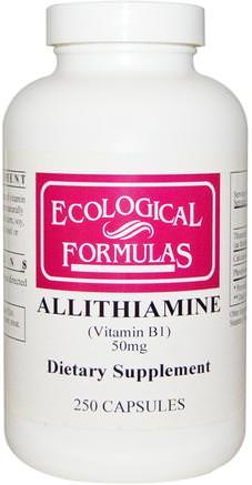 Ecological Formulas, Allithiamine (Vitamin B1), 50 mg, 250 Capsules by Cardiovascular Research Ltd.-Vitaminer, Vitamin B, Vitamin B1 - Tiamin