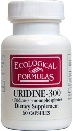Ecological Formulas, Uridine-300, 60 Capsules by Cardiovascular Research Ltd.-Hälsa, Uppmärksamhet Underskott Störning, Lägg Till, Adhd, Hjärna