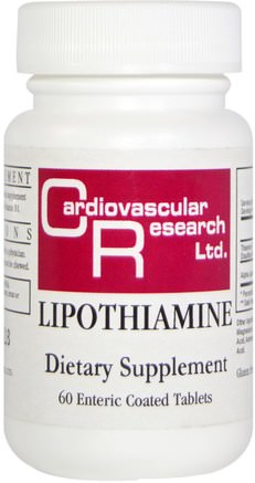 Lipothiamine, 60 Enteric Coated Tablets by Cardiovascular Research Ltd.-Vitaminer, Vitamin B, Vitamin B1 - Tiamin