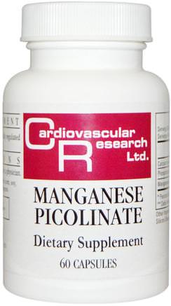Manganese Picolinate, 60 Capsules by Cardiovascular Research Ltd.-Kosttillskott, Mineraler, Mangan