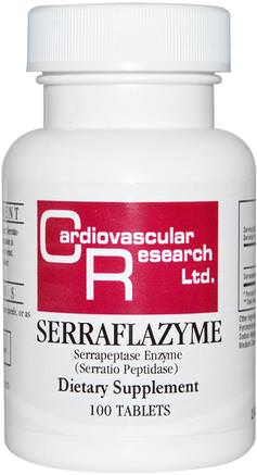 Serraflazyme, 100 Tablets by Cardiovascular Research Ltd.-Kosttillskott, Enzymer, Serrapeptas