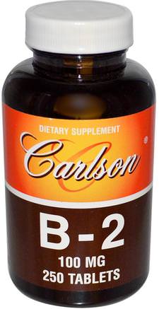 B-2, 100 mg, 250 Tablets by Carlson Labs-Vitaminer, Vitamin B2 - Riboflavin