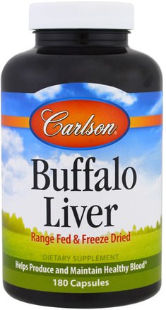 Buffalo Liver, 180 Capsules by Carlson Labs-Kosttillskott, Leverprodukter, Hälsa