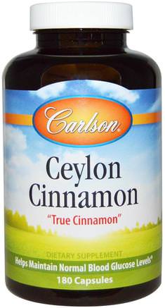 Ceylon Cinnamon, 180 Capsules by Carlson Labs-Örter, Kanel Extrakt