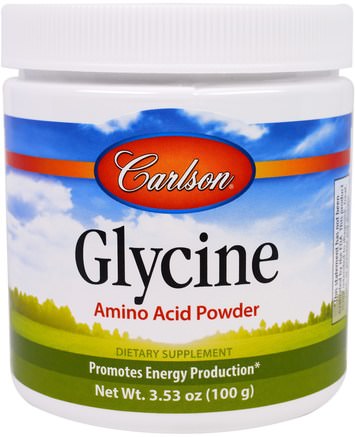 Glycine, Amino Acid Powder, 3.53 oz (100 g) by Carlson Labs-Kosttillskott, Aminosyror, L Glycin