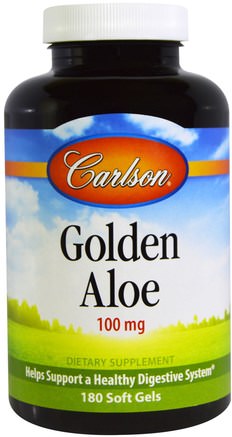 Golden Aloe, 100 mg, 180 Soft Gels by Carlson Labs-Kosttillskott, Aloe Vera, Aloe Vera Caps Kapslar