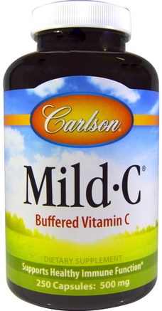 Mild-C, 500 mg, 250 Capsules by Carlson Labs-Vitaminer, Vitamin C Buffrad
