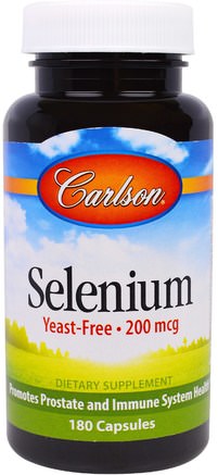 Selenium, 200 mcg, 180 Capsules by Carlson Labs-Kosttillskott, Antioxidanter, Selen