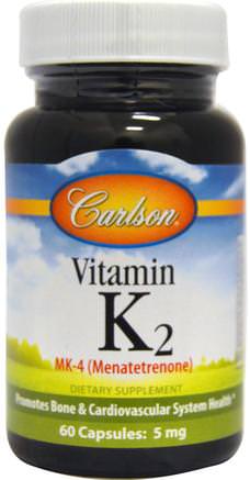 Vitamin K2, 5 mg, 60 Capsules by Carlson Labs-Vitaminer, Vitamin K