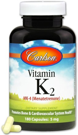 Vitamin K2, MK-4 (Menatetrenone), 5 mg, 180 Capsules by Carlson Labs-Vitaminer, Vitamin K