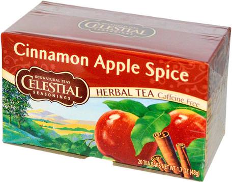 Cinnamon Apple Spice, Caffeine Free, 20 Tea Bags, 1.7 oz (48 g) by Celestial Seasonings-Himmelska Kryddor