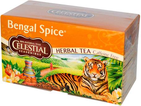 Herbal Tea, Bengal Spice, Caffeine Free, 20 Tea Bags, 1.7 oz (47 g) by Celestial Seasonings-Himmelska Kryddor