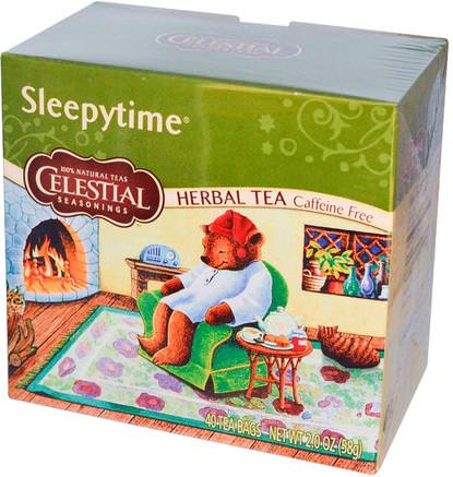 Herbal Tea, Caffeine Free, Sleepytime, 40 Tea Bags, 2.0 (58 g) by Celestial Seasonings-Himmelska Kryddor, Mat, Örtte