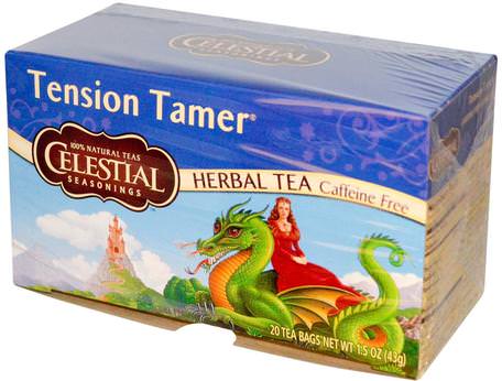 Herbal Tea, Tension Tamer, Caffeine Free, 20 Tea Bags, 1.5 oz (43 g) by Celestial Seasonings-Himmelska Kryddor