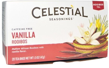 Rooibos Tea, Vanilla Rooibos, Caffeine Free, 20 Tea Bags, 1.5 oz (42 g) by Celestial Seasonings-Celestial Kryddor, Mat, Rooibos Te