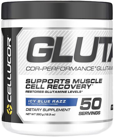 Cor-Performance Glutamine, Icy Blue Razz, 12.3 oz (350 g) by Cellucor-Kosttillskott, Aminosyror, L Glutamin, L Glutaminpulver