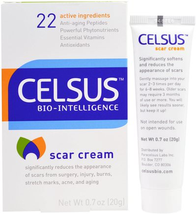 Scar Cream, 0.7 oz (20 g) by Celsus Bio-Intelligence-Hälsa, Hud, Sträckmärken Ärr