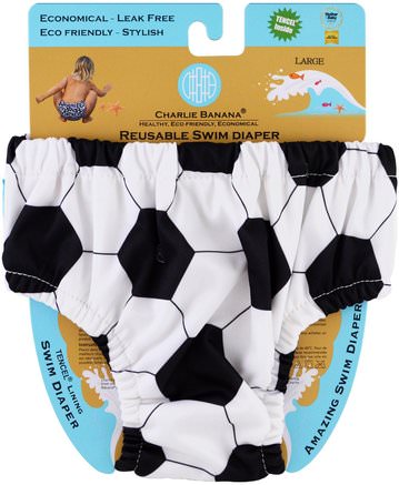 Reusable Swim Diaper, Soccer, Large, 1 Diaper by Charlie Banana-Barns Hälsa, Diapering