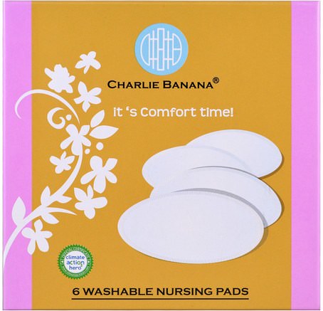 Washable Nursing Pads, 6 Pads by Charlie Banana-Barns Hälsa, Babyfodring