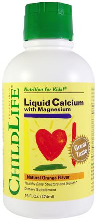 Essentials, Liquid Calcium with Magnesium, Natural Orange Flavor, 16 fl oz (474 ml) by ChildLife-Barns Hälsa, Kosttillskott Barn
