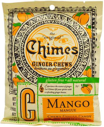 Ginger Chews, Mango, 5 oz (141.8 g) by Chimes-Mat, Mellanmål, Godis