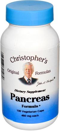 Pancreas Formula, 460 mg, 100 Veggie Caps by Christophers Original Formulas-Hälsa