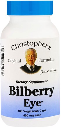 Bilberry Eye, 450 mg, 100 Veggie Caps by Christophers Original Formulas-Hälsa, Ögonvård, Synvård, Blåbär