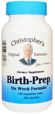 Birth-Prep Six Week Formula, 420 mg, 100 Veggie Caps by Christophers Original Formulas-Vitaminer, Prenatala Multivitaminer