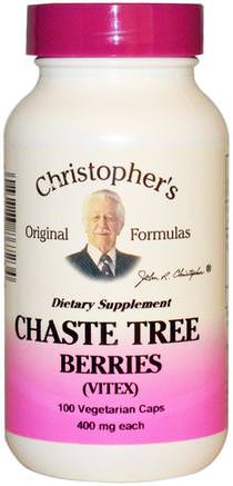Chaste Tree Berries, Vitex, 400 mg, 100 Veggie Caps by Christophers Original Formulas-Örter, Kysk Bär
