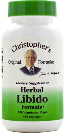 Herbal Libido Formula, 475 mg, 100 Veggie Caps by Christophers Original Formulas-Hälsa, Män, Kvinnor