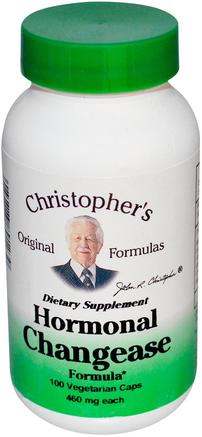 Hormonal Changease Formula, 460 mg, 100 Veggie Caps by Christophers Original Formulas-Hälsa, Kvinnor, Klimakteriet