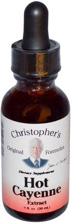 Hot Cayenne Extract, 1 fl oz (30 ml) by Christophers Original Formulas-Örter, Cayennepeppar (Capsicum)