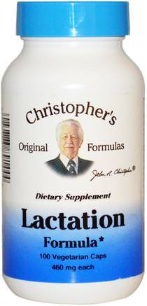 Lactation Formula, 460 mg, 100 Veggie Caps by Christophers Original Formulas-Hälsa, Kvinnor, Graviditet