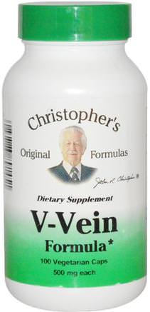 V-Vein Formula, 500 mg, 100 Veggie Caps by Christophers Original Formulas-Hälsa, Kvinnor, Åderbråck, Hemorrojder, Hemorrojder