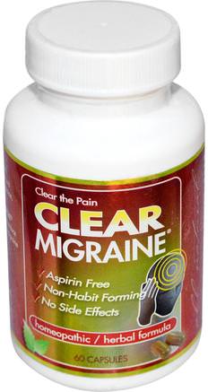 Clear Migraine, 60 Capsules by Clear Products-Hälsa, Huvudvärk