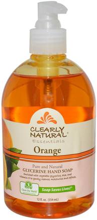 Essentials, Glycerine Hand Soap, Orange, 12 fl oz (354 ml) by Clearly Natural-Bad, Skönhet, Tvål