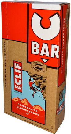 Energy Bar, Chocolate Almond Fudge, 12 Bars, 2.4 oz (68 g) Each by Clif Bar-Sport, Protein Barer