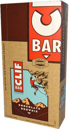 Energy Bar, Chocolate Brownie, 12 Bars, 2.4 oz (68 g) Each by Clif Bar-Sport, Protein Barer