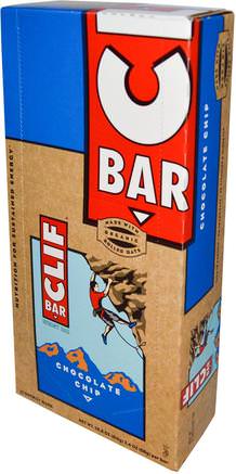 Energy Bar, Chocolate Chip, 12 Bars, 2.4 oz (68 g) Each by Clif Bar-Sport, Protein Barer