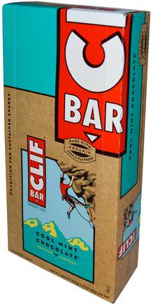 Energy Bar, Cool Mint Chocolate, 12 Bars, 2.4 oz (68 g) Each by Clif Bar-Sport, Protein Barer