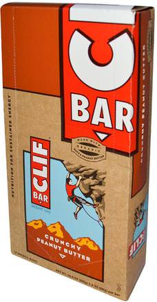 Energy Bar, Crunchy Peanut Butter, 12 Bars, 2.4 oz (68 g) Each by Clif Bar-Sport, Protein Barer