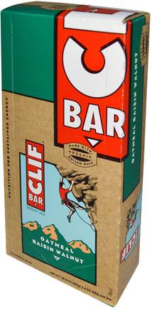 Energy Bar, Oatmeal Raisin Walnut, 12 Bars, 2.4 oz (68 g) Each by Clif Bar-Sport, Protein Barer