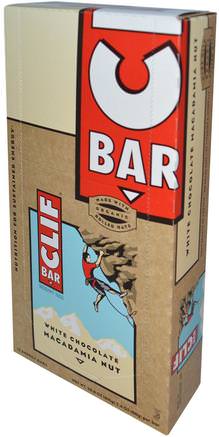 Energy Bar, White Chocolate Macadamia Nut, 12 Bars, 2.4 oz (68 g) Each by Clif Bar-Sport, Protein Barer