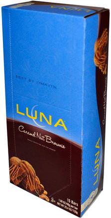 Luna Energy Bar, Caramel Nut Brownie, 15 Bars, 1.69 oz (48 g) Each by Clif Bar-Hälsa, Kvinnor, Kvinnors Sportprodukter